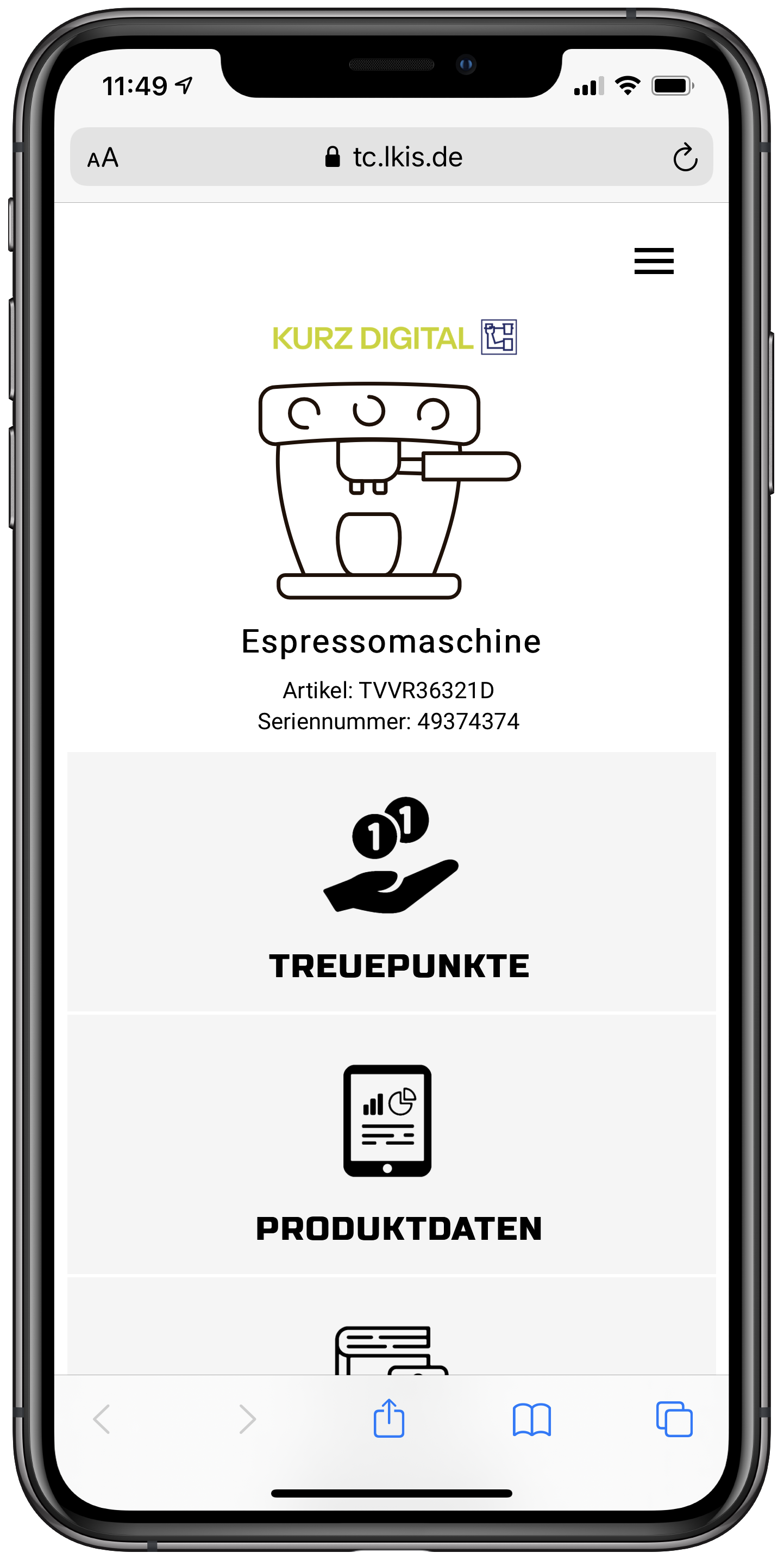 EASYService am Beispiel einer Espressomaschine