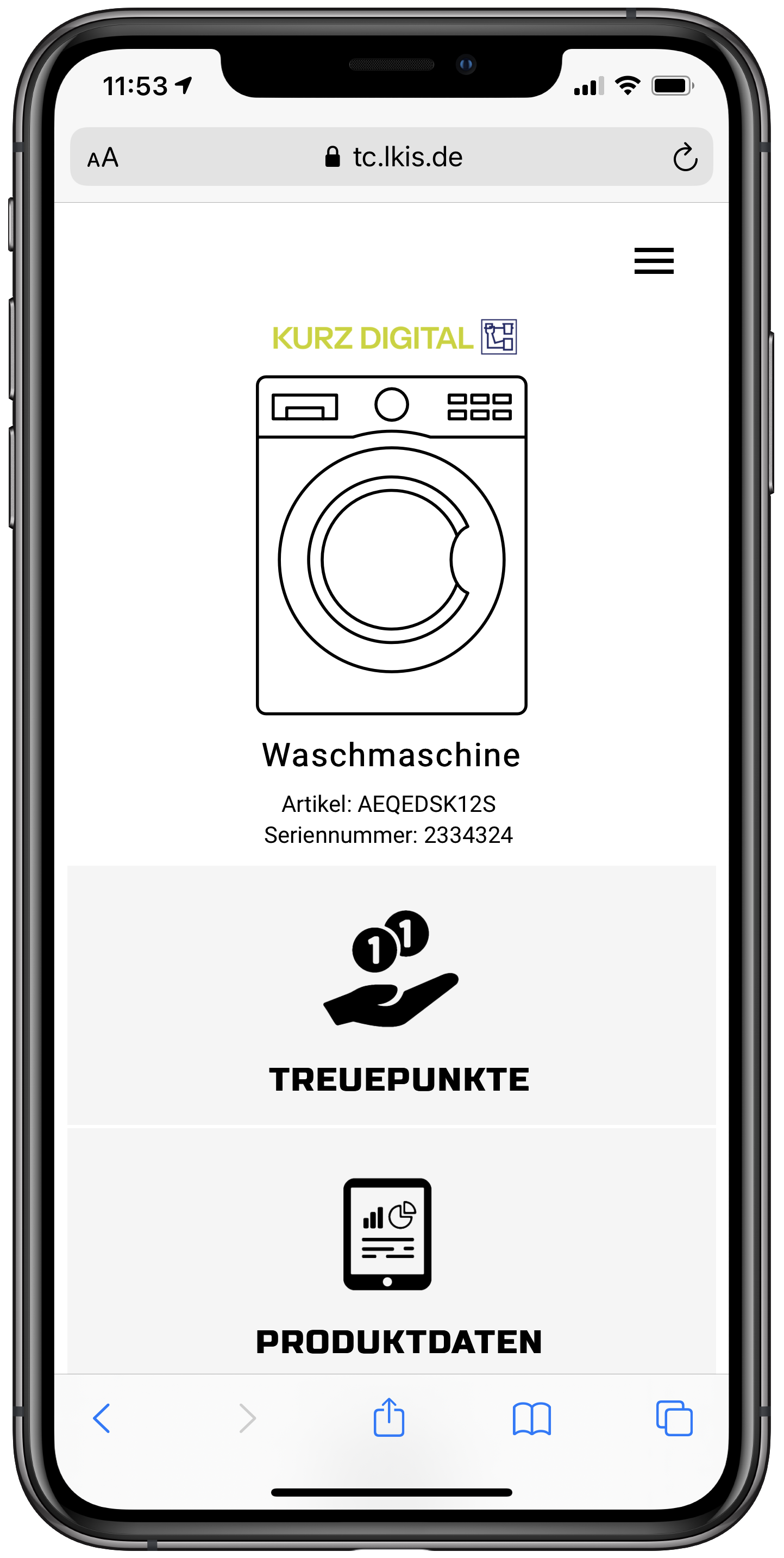 EASYService am Beispiel einer Waschmaschine